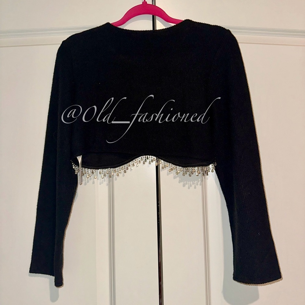 ZARA Rhinestone Ribbed Crop Top - Picture 8 of 10